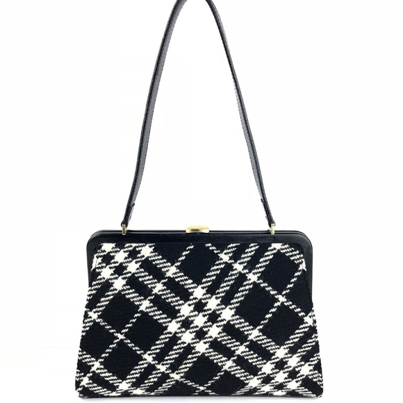 Burberry Handbags - Burberry Nova Check Plaid Wool Shoulder Bag